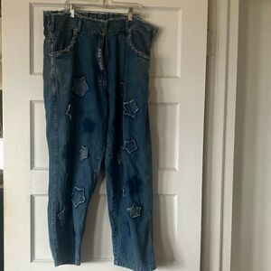 Super cute paper lace star jeans